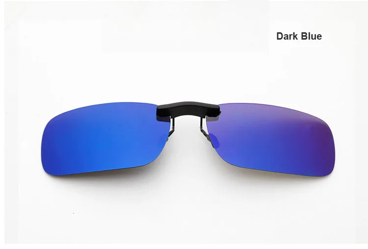 dark blue Мода клип поляризованные солнцезащитные очки es на близорукость стекло es для рыбалки для вождения для путешествий ночного видения легко флип глаз, стекло Oculos - Цвет линз: dark blue