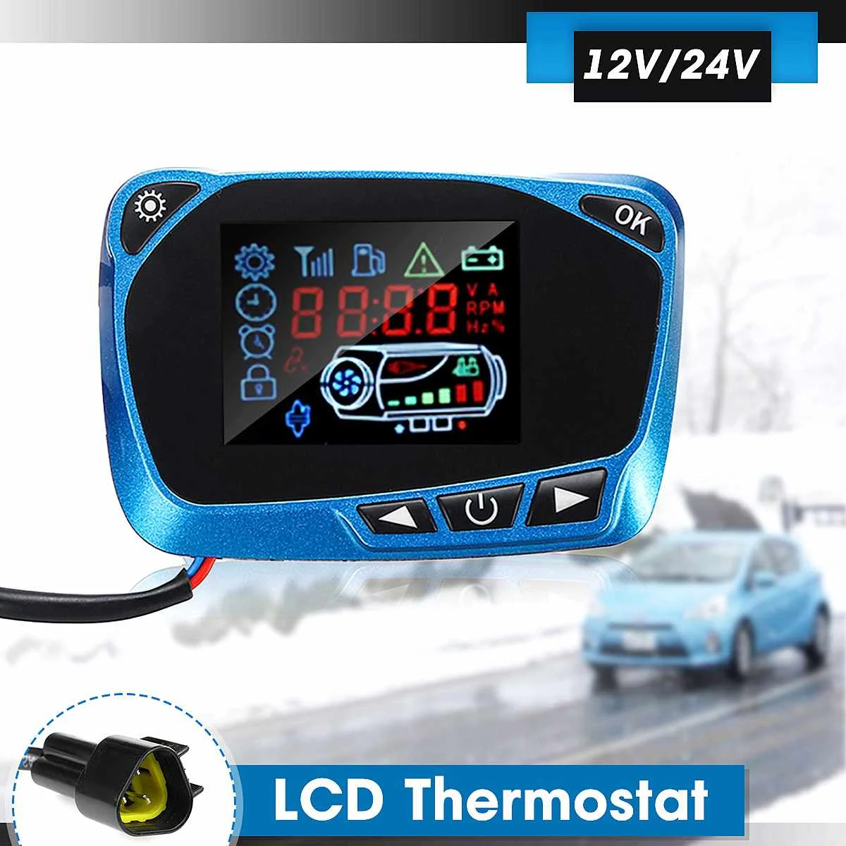 12/24V для 8kw Дизель Воздушный стояночный отопитель ЖК-дисплей Дисплей термостат переключатель, таймер автомобиля стояночный отопитель ЖК-дисплей аксессуары для мониторов
