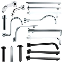 Chrome Matte Black Wall Mounted Shower Arm Bathroom Shower Head Bracket Bar G1 2 Shower Head Fixed Pipe Shower Head Holder