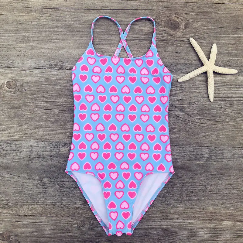 Детский цельный купальник в горошек купальный костюм принцессы для девочек 2 8