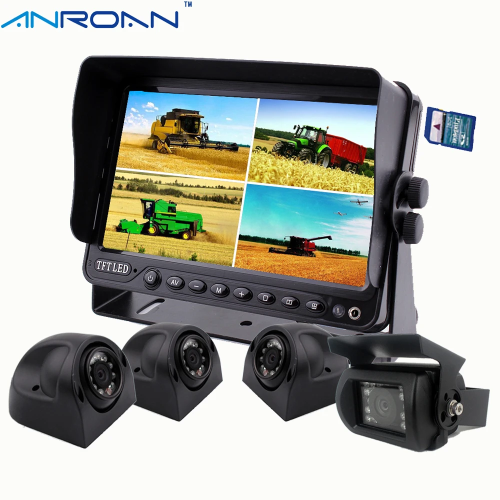 7 &quotQuad сплит экран Автомобильный видеорегистратор видео запись камера Система