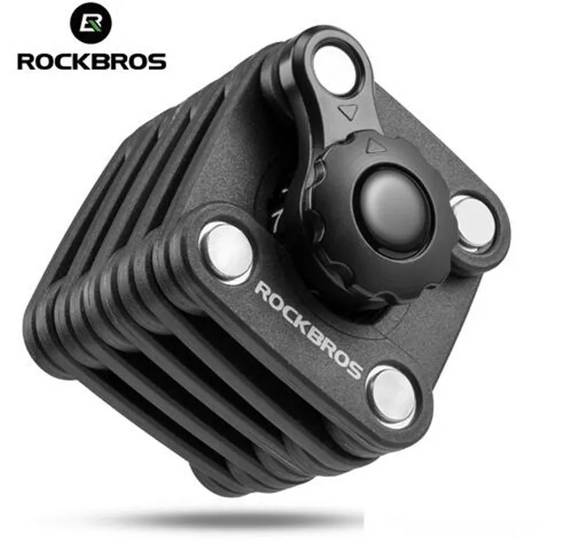 ROCKBROS складной портативный мини замок для велосипеда сверхпрочный металлический