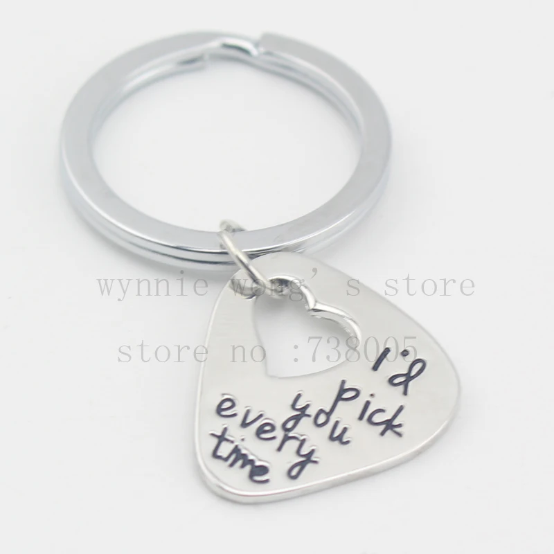 Новинка 2016 ручная штампованная гитара я бы выбрал тебя каждый раз ожерелье