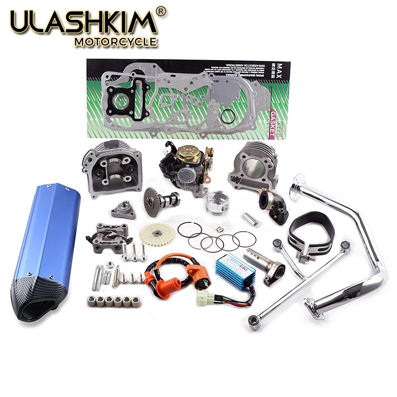 GY6 50 60 80 upgrade to 100 cc ERG комплект головки цилиндра в сборе гоночные выхлопные CDI