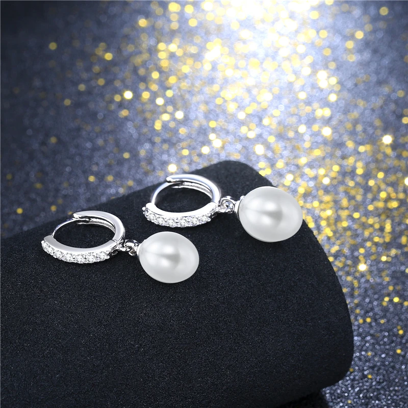 Jewelry Sets Pearl Pendant Necklace silver Color Earrings For Women pendant drop earrings White pearl jewelry 2018 | Украшения и