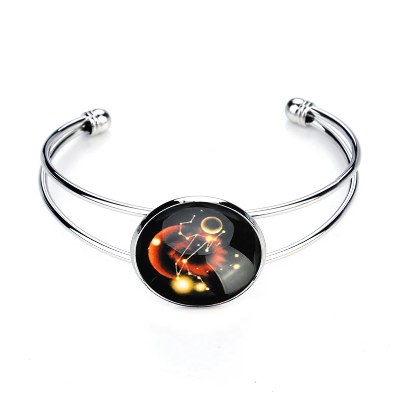 

20pcs Mixed 12 Constellation Flatback Round Glass Cabochon Cameo Fit 10 12 14 18 20 25mm Setting Base DIY Jewelry Making Finding