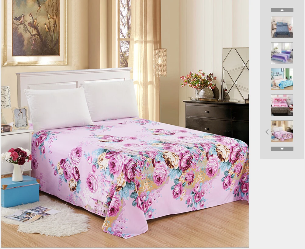 Purple Floral Нескользящая дышащая дополнительная мягкая удобная кровать, простыня крышка с цветочным принтом мягкие эластичные простыни простыня морщин устойчивостью - Цвет: Purple Floral