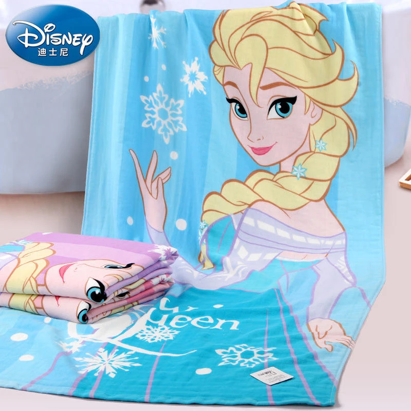 Disney принцессы Эльзы queen Замороженные марли новорожденных и детская ванночка Полотенца хлопок детей пляжное Полотенца для женщин и девочек подарок для ребенка 70x140 см