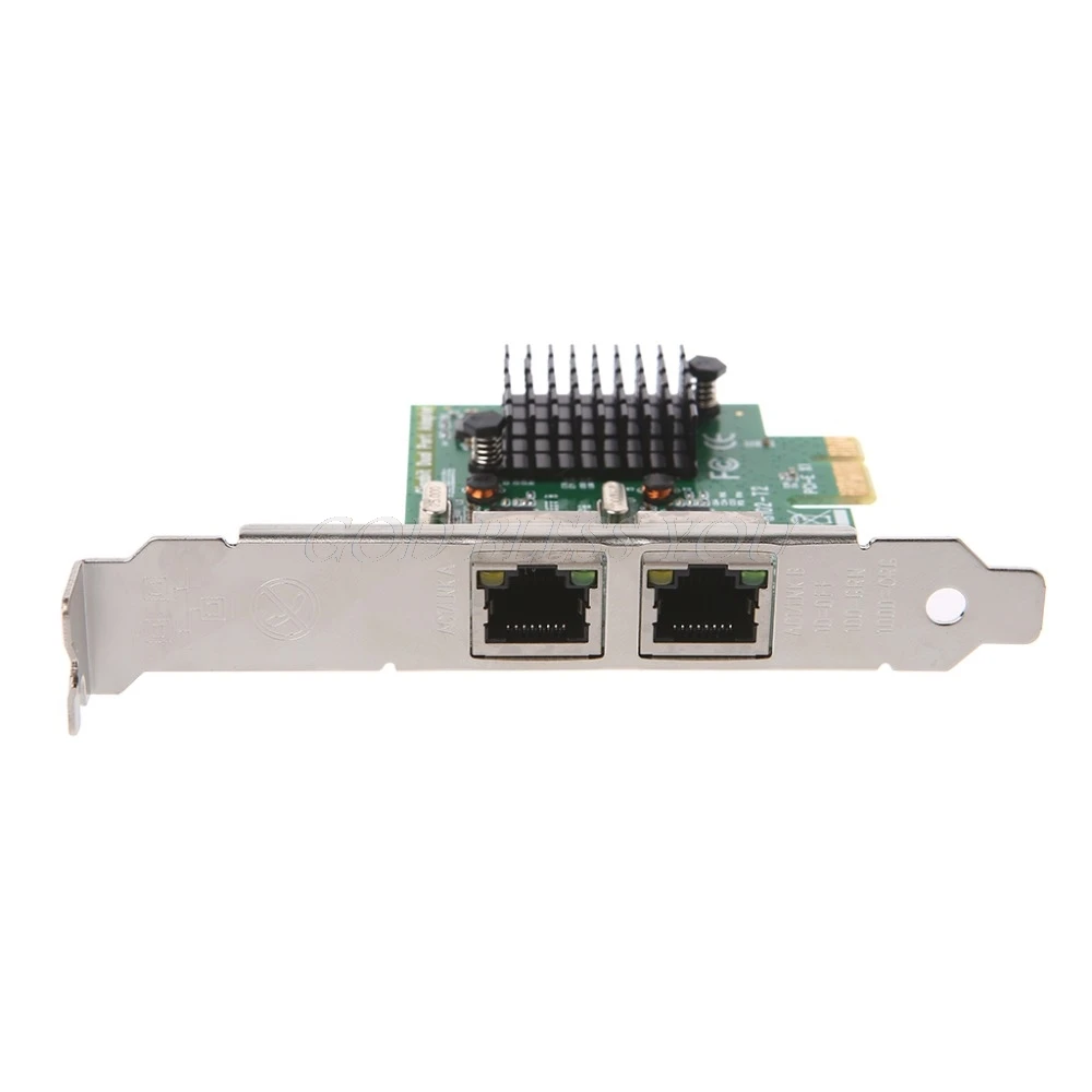 Двухпортовый слот PCI E X1 RJ45 Интерфейс Gigabit Ethernet Сетевая карта 10/100/1000 Мбит/с