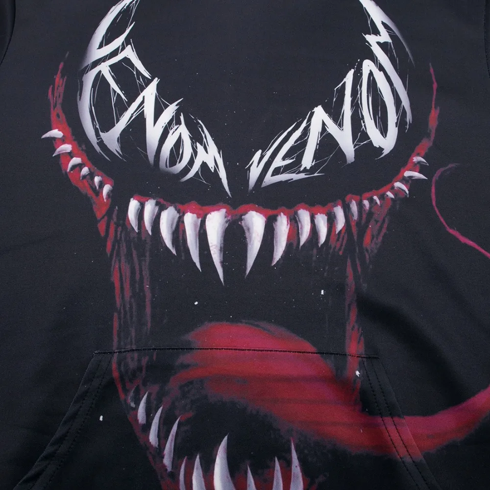 Venom Мужская толстовка горячая распродажа Повседневная Толстовка с капюшоном серия Marvel movie модный уличный пуловер с капюшоном 3D толстовки
