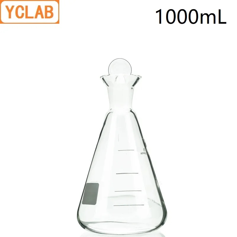 YCLAB 1000 мл флакон для йода конический 1L Боро 3 Стекло Широкий носик с Стандартный
