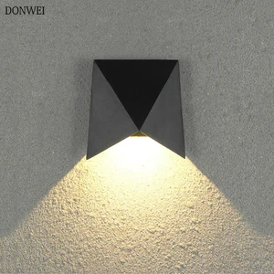 Настенный светодиодный светильник для крыльца, современный алюминиевый уличный водонепроницаемый садовый светильник для коридора, лестницы, декоративное настенное освещение, 5 Вт, IP65