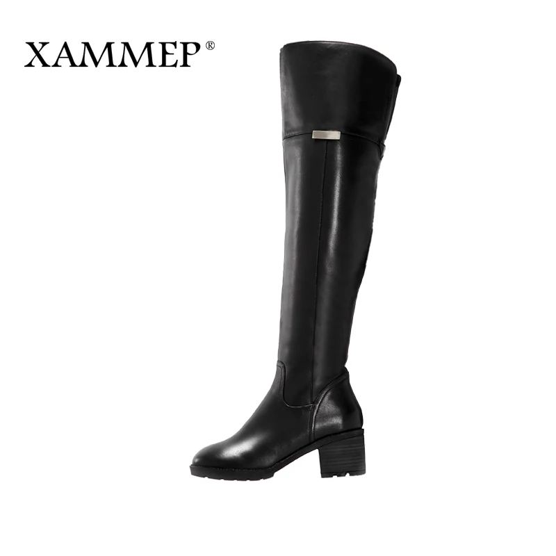 Брендовые женские сапоги Xammep выше колена большие размеры Высококачественная