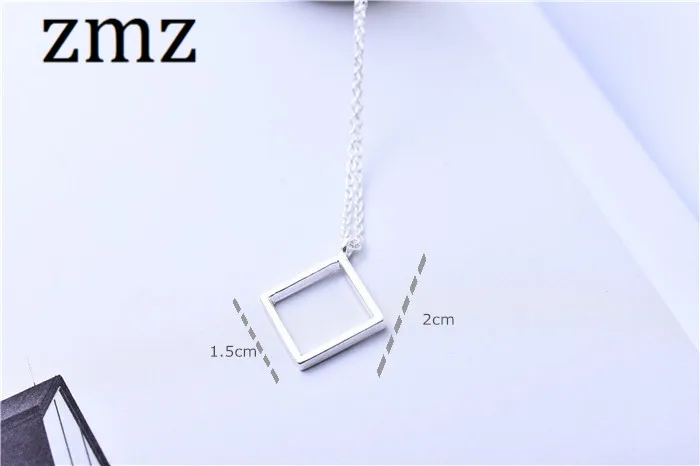 ZMZ 50pcs/lot 2018 Europe/US fashion jewelry simple geometric square pendant necklace for party elegant design mother's day gift |
