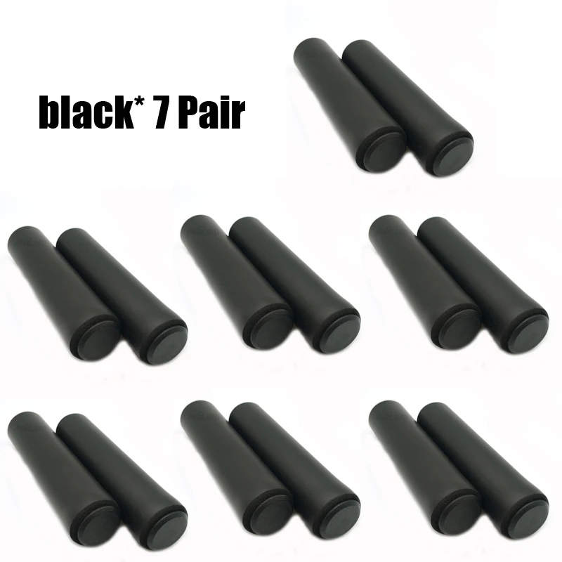 Black 7pair 7 пара/лот, велосипедные ручки, ручки для велосипеда, для улицы, MTB, горный велосипед, Велоспорт, велосипедный, силиконовый, противоскользящий, руль, мягкие ручки - Цвет: Black 7pair