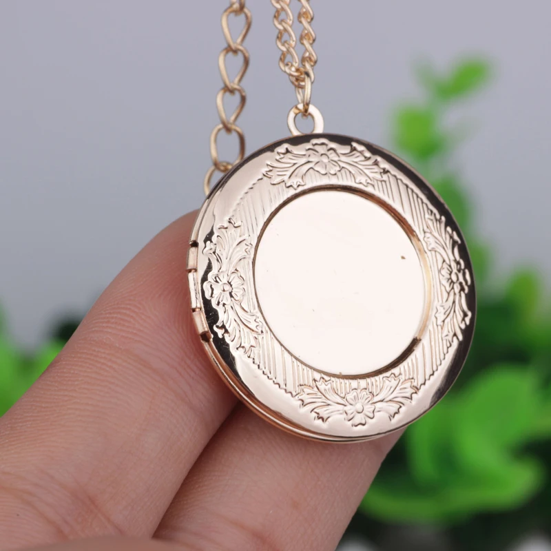 N122 Fashion delicate jewelry flower round locket pendant necklace stick on the top or inside |