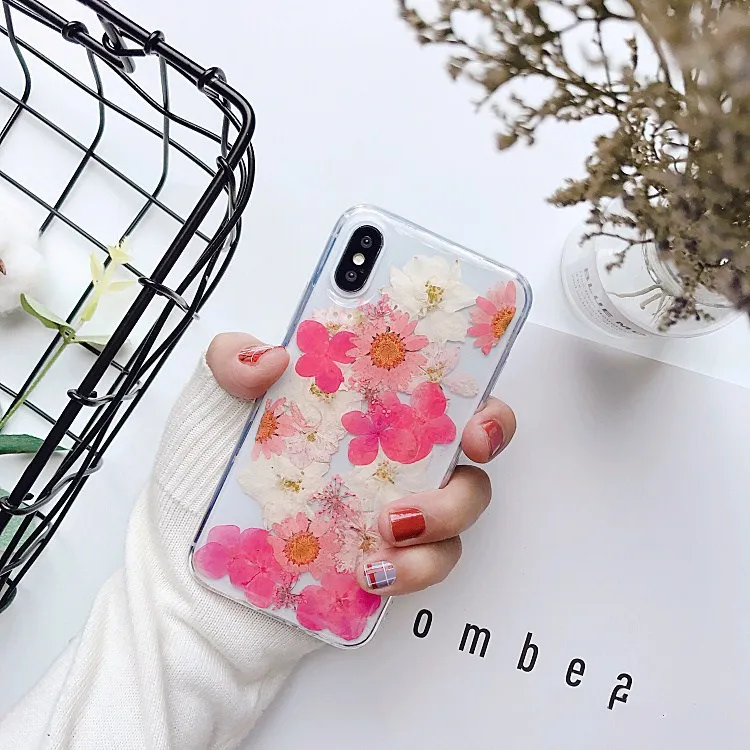 Настоящие гербарий для iPhone X XS MAX XR 8 8 Plus 7 7 Plus 6 6S 6S Plus чехол Чехол задняя оболочка бампер Ins модный защитный ковер