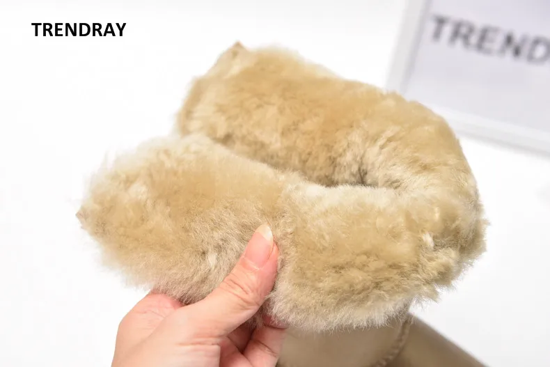 Trendray 2017 Лидер продаж Для женщин зимние теплые сапоги 100% натурального овечьего