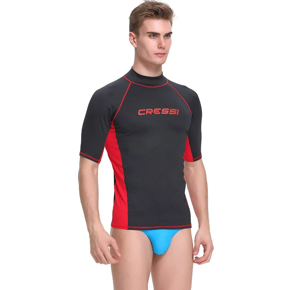 Cressi человек Рашгард короткий рукав УФ(, купальный костюм с защитой от ультрафиолета) 50+, защита от ультрафиолета, женский купальник для серфинга Для мужчин футболка для плавание, серфинг, дайвинг мероприятий на свежем воздухе