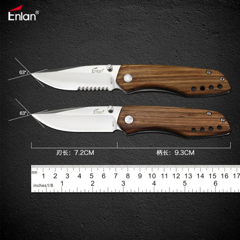 Складной нож Enlan M011 8Cr13MoV G10 карманный тактический Клинок с деревянной ручкой для