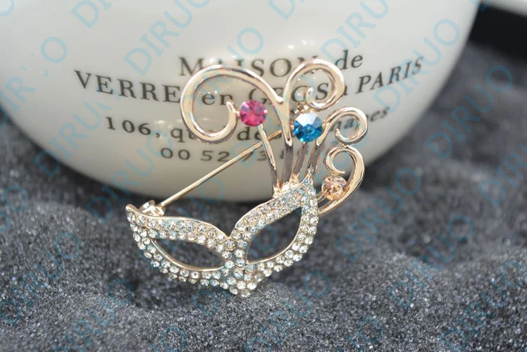 Модные ювелирные аксессуары австрийский кристалл CZ лиса брошь с маской любовь