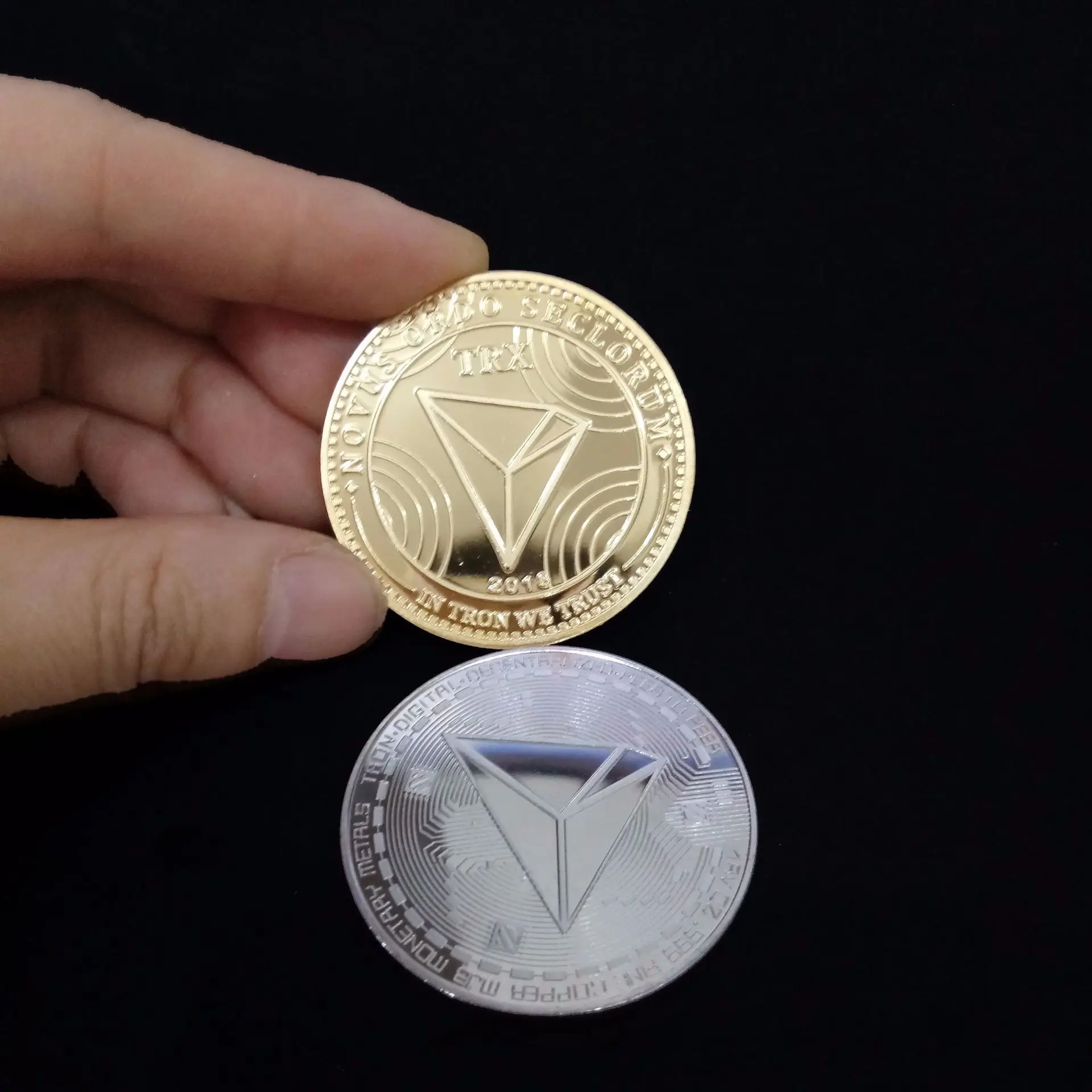 Новые неталютные TRX монеты виртуалные металлические памятные монеты TRX монеты Биткоин памятные монеты подарок Прямая