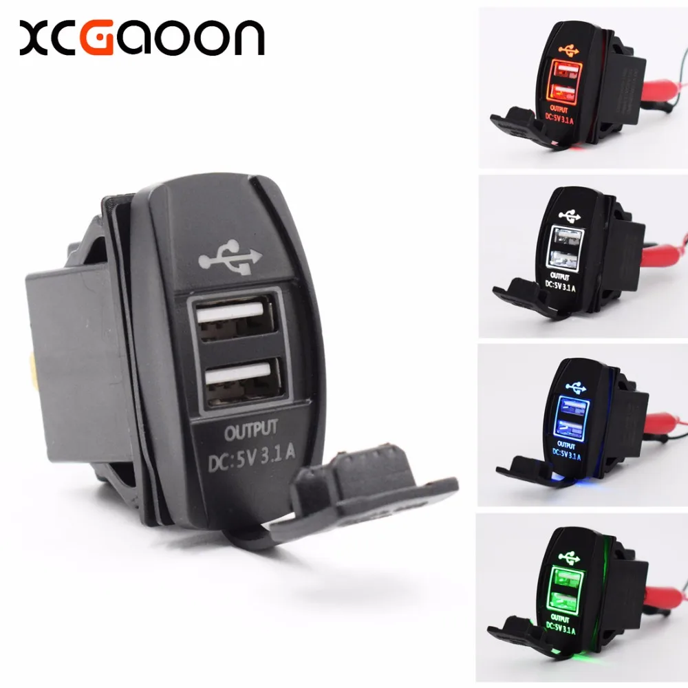 Универсальное зарядное устройство XCGaoon с usb интерфейсом 3 1 А автомобильное двумя