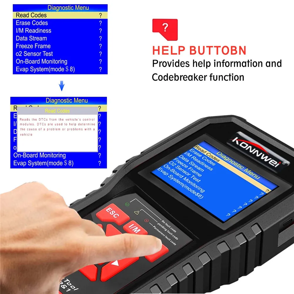 KONNWEI KW850 Автосканер OBD 2 OBD2 автомобильный сканер многоязычный автоматический