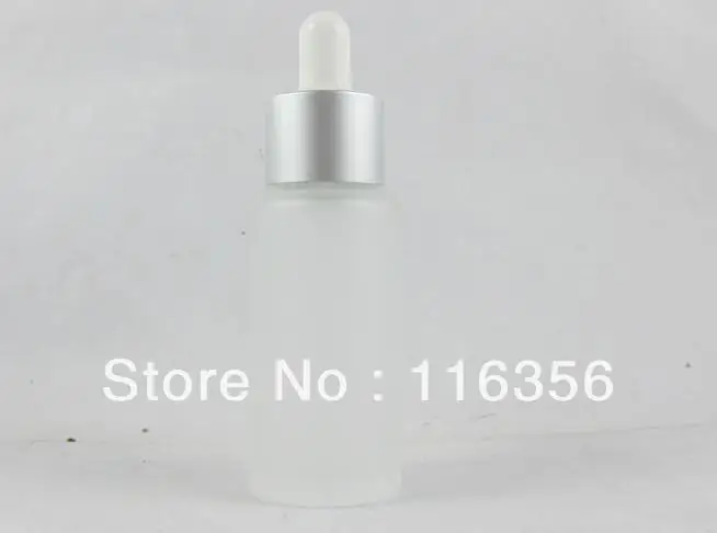 25 мл матовая стеклянная бутылка с Матовой серебряной капельницей|frosted glass bottle|frosted