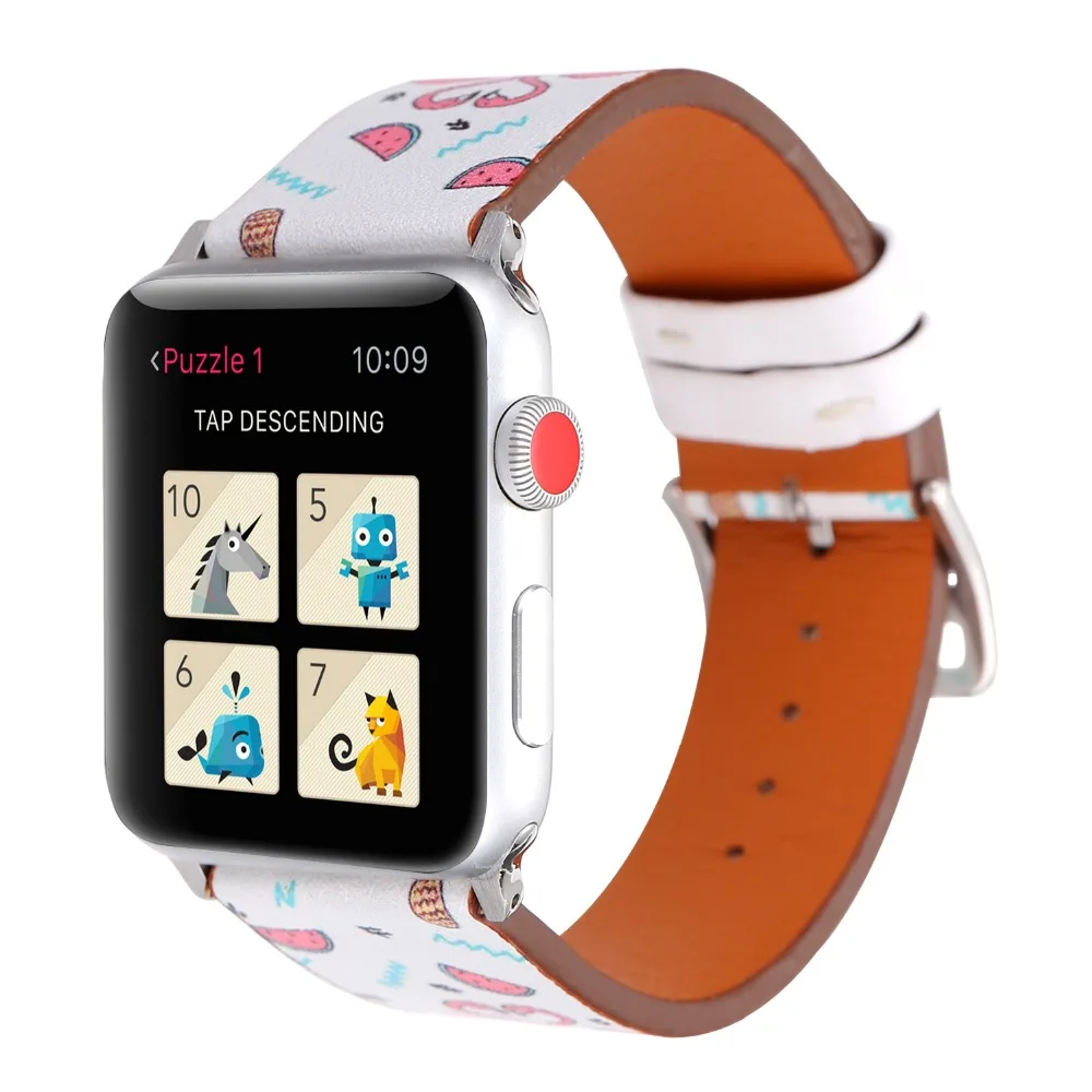 Фламинго печати кожаный ремешок для apple watch серии 4 3 2 1 цветочный кожа замена 44/42