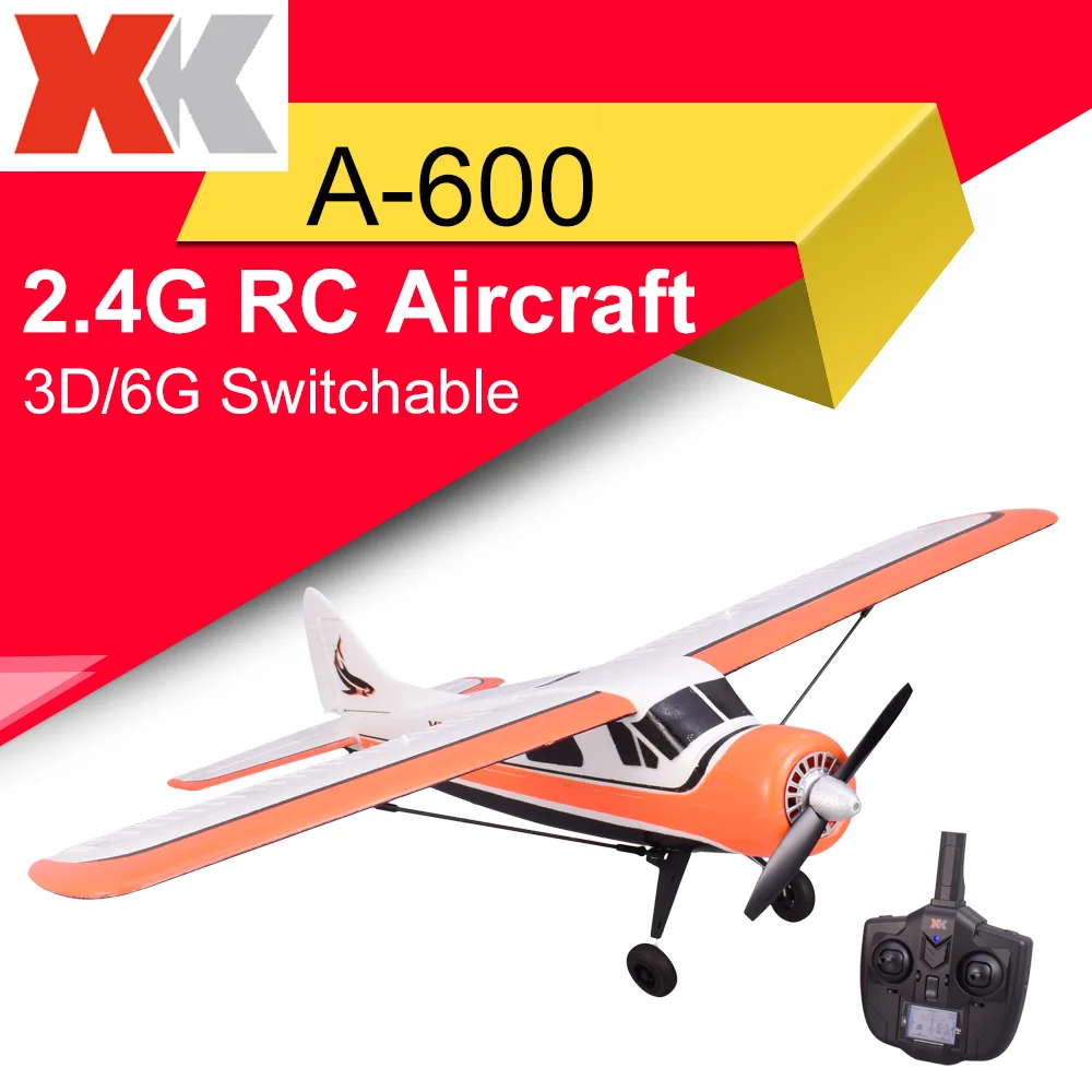 XK DHC-2 A600 2 4G 4CH бесщеточный 3D6G Системы RC Самолет 6 оси AB Glider пульт дистанционного