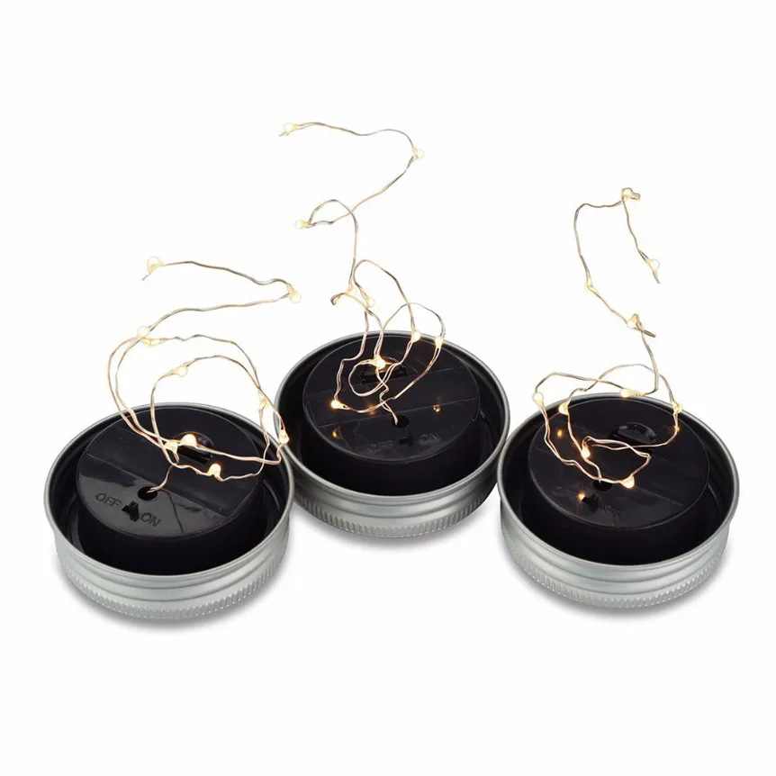 Светодиодный Сказочный светильник 2 м на солнечной батарее для 7 см Common Mason Jar Lid
