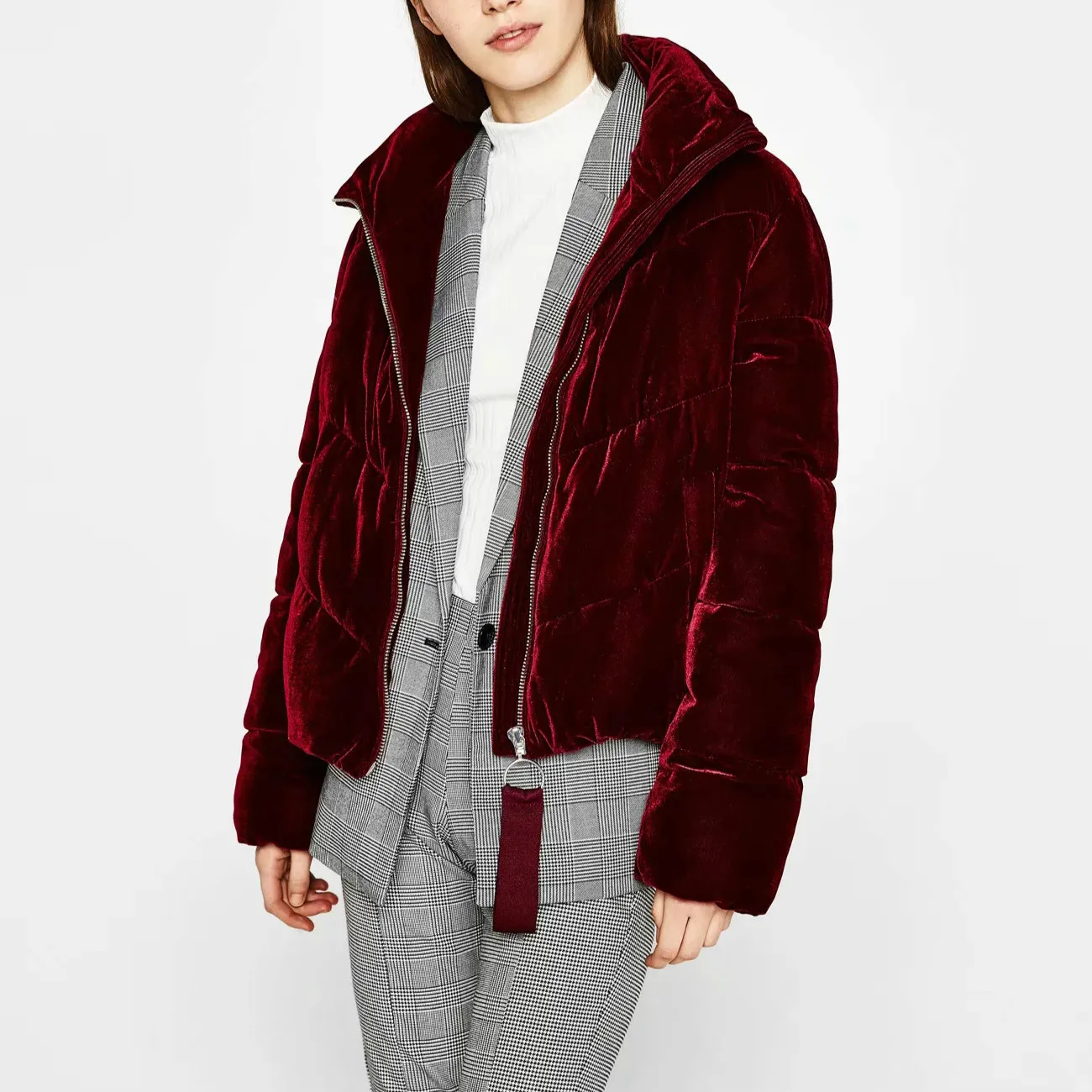 

Women Winter Parka 2021 Velet Coat Thick Solid Stand Collar Casual Outwear For Female Casual Winter Parka Women Coats Streetwear