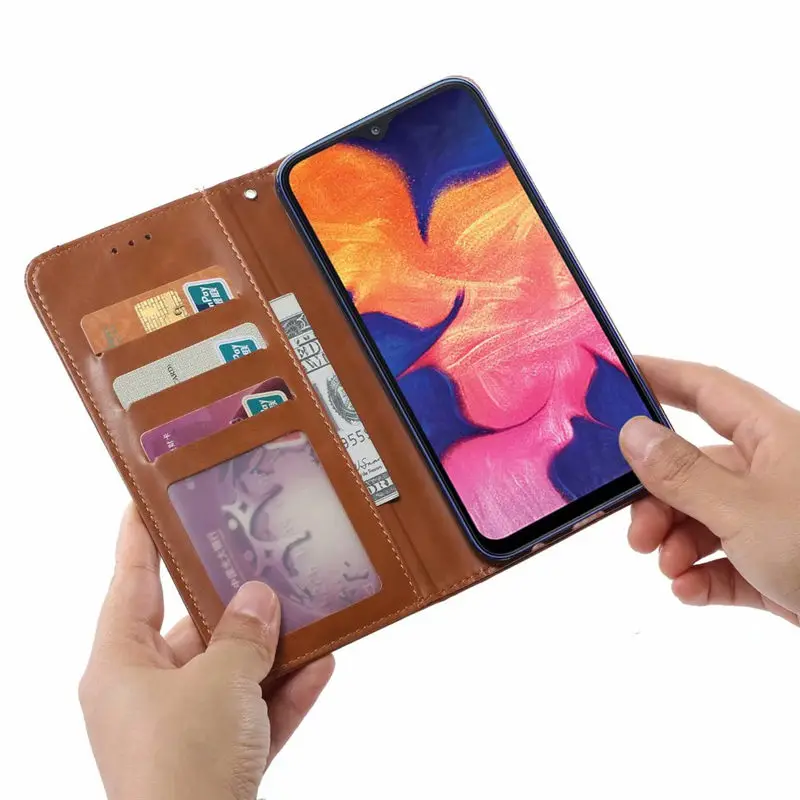 Для Samsung Galaxy A50 чехол с отделением для карт флип искусственная кожа A10 A30 A40 A70 TPU