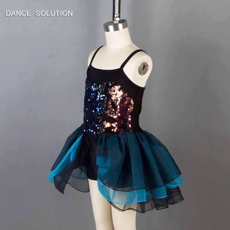 Black Bodice with Keyhole and Leotard Skirt Romantic Ballet Tutu for Girl Kid Stage Performance Costume Practice Dancewear 19018 |