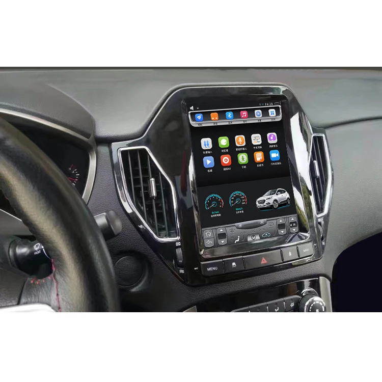 Новый вертикальный сенсорный экран Tesla Santa Fe XEV260 2014 дюйма Android GPS-навигация видео