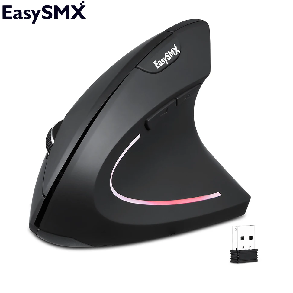 EasySMX Беспроводной Мышь G814 вертикальный Мышь Эргономичный Оптическая 800 1200 1600 2400 Точек на дюйм 6 пуговиц Mause для Windows, MAC OS
