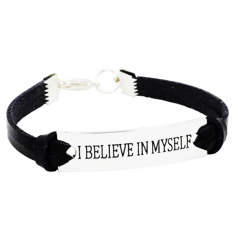 2017 новые вдохновляющие браслеты из натуральной кожи с высокой полированной