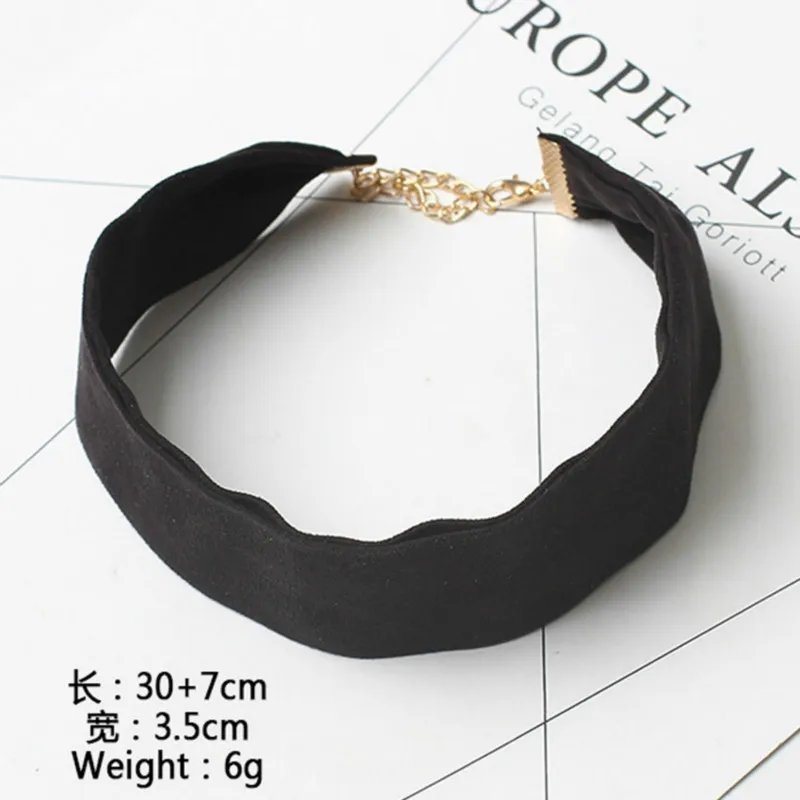Новинка 2017 черное бархатное колье-чокер женские широкие чокеры чокер простые -