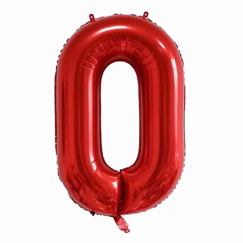 Красный 10 шт./компл. 40 дюймов Фольга воздушные шары с гелием розовое золото номер звено цепи для взрослых День рождения Свадебные украшения вечерние задние фоны шар - Цвет: Красный