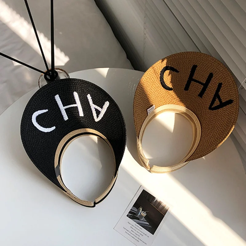 Шляпа Женская Солнцезащитная соломенная складная с широкими полями|Женские