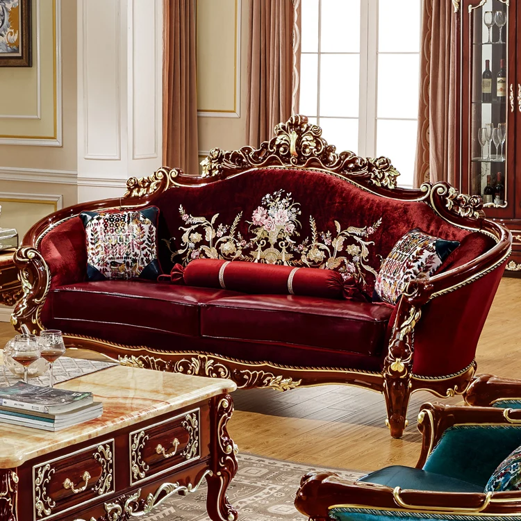 Роскошный европейский стиль Новая модель гостиной ткань диван набор с