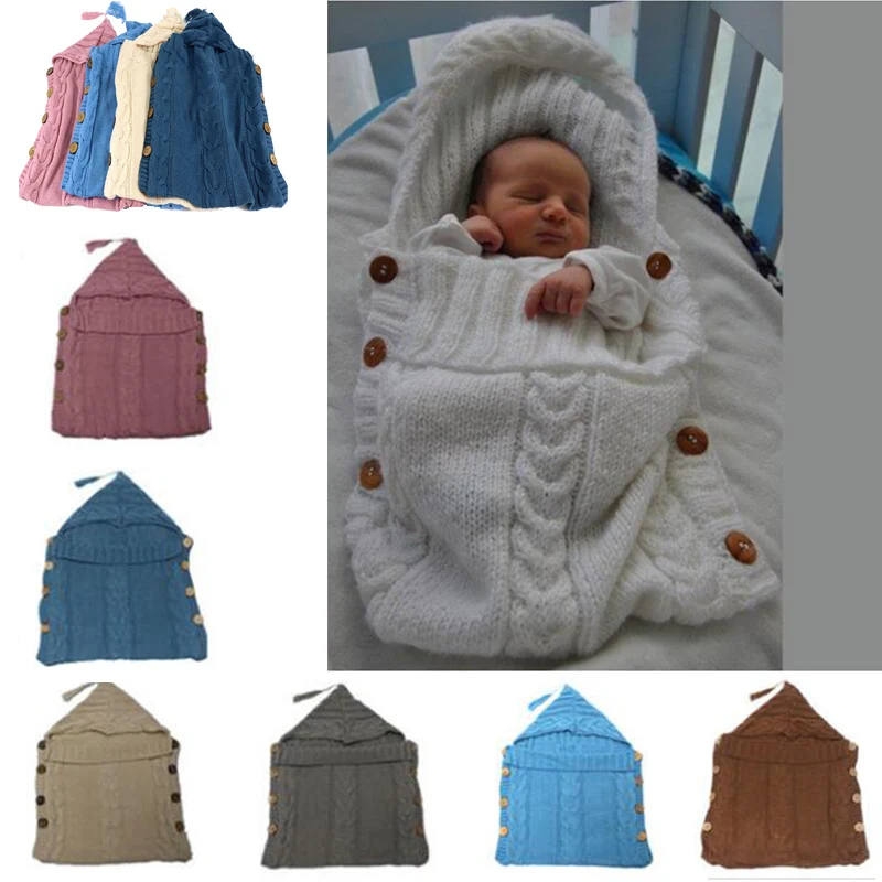 

Baby Swaddle Wrap Warm Wool Crochet Knitted Newborn Infant Sleeping Bag Baby Swaddling Blanket Sleep Bags Baby Blanket Newborn