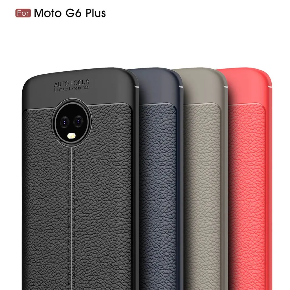 Skin Painting Non Slip Armor Shock Absorption Carbon Fiber Texture Soft TPU Full Protection Phone Case For Motorola Moto G6 Plus |