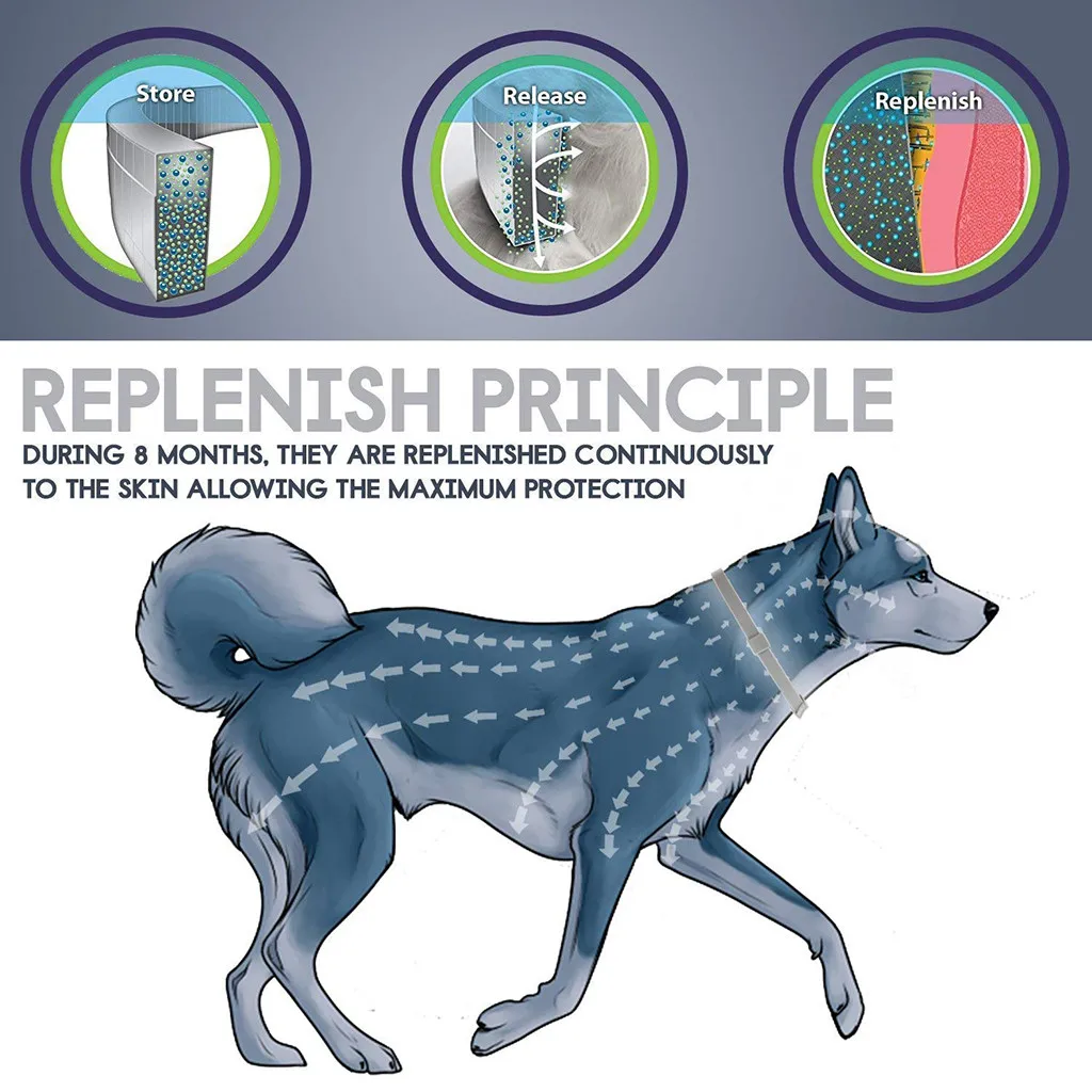 Ошейник от блох и клещей для собак кошек до 8 месяцев | Дом сад