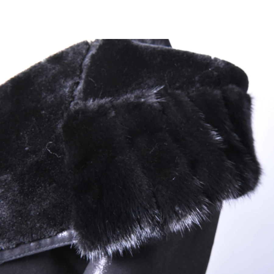 100% натуральный пояса из натуральной кожи норки меховой воротник свободные