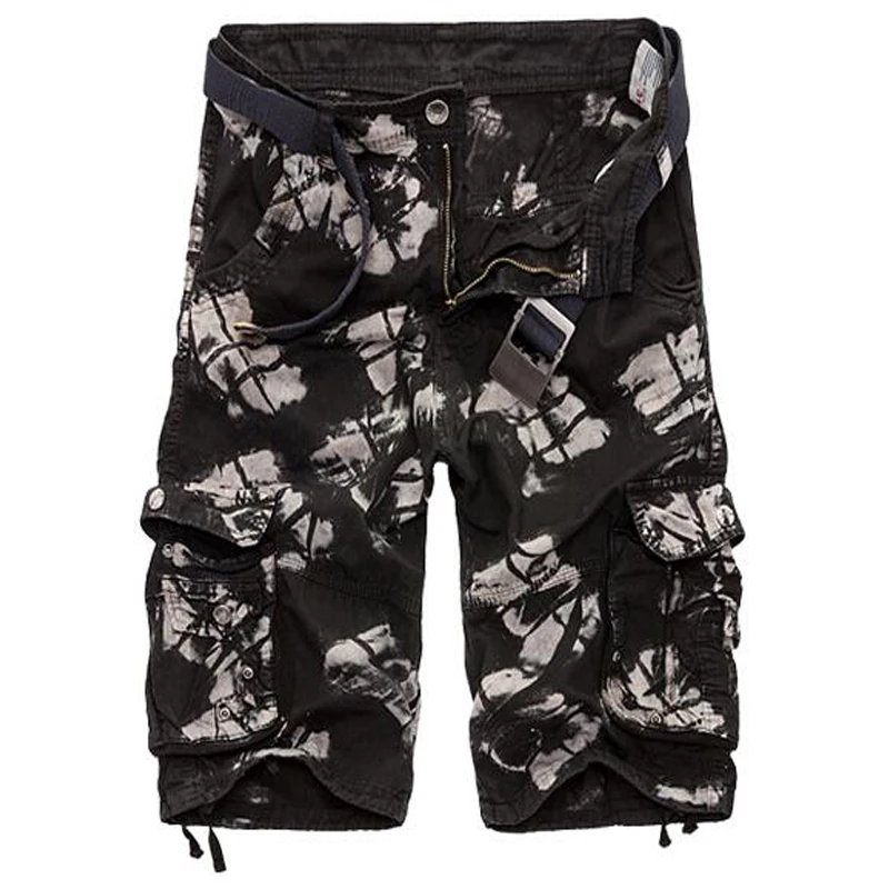 Мужские камуфляжные шорты свободные большого размера с несколькими карманами в