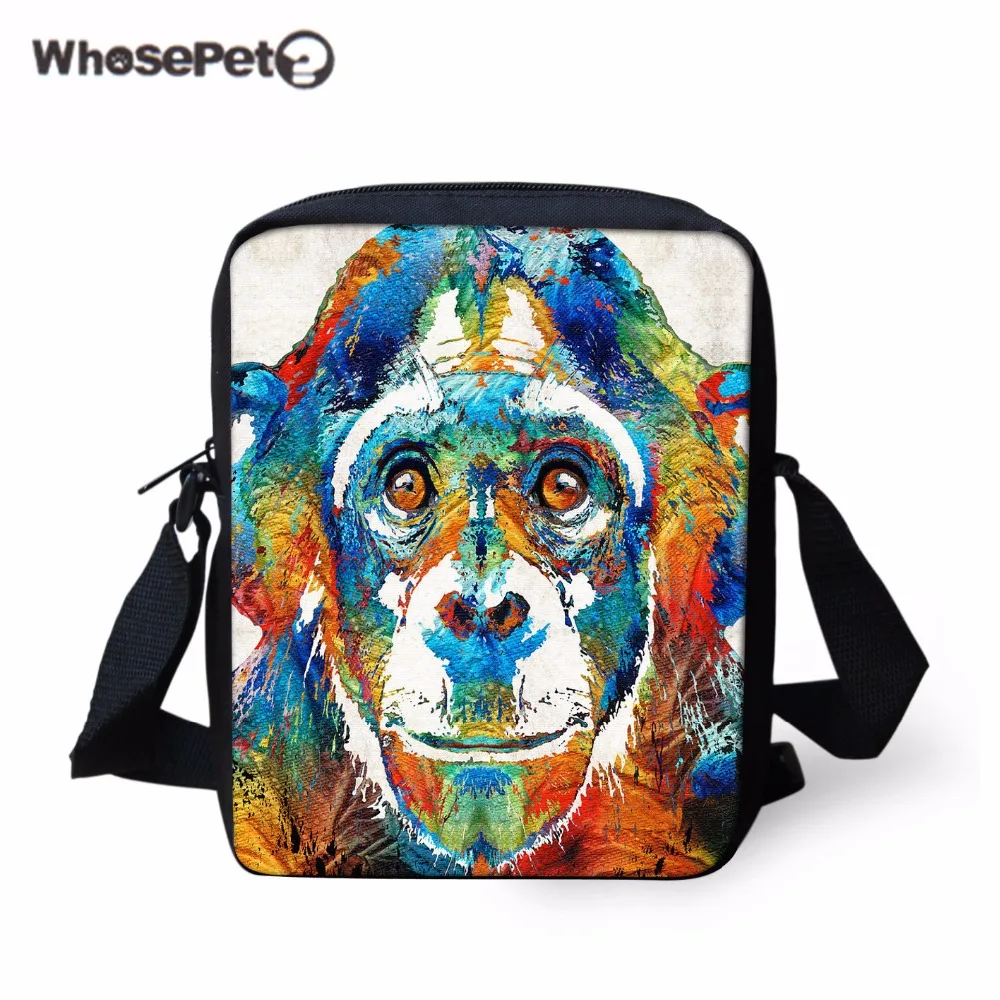 WHOSEPET Орангутанг Печать маленький Bolsas femininas кошелек через плечо дамская сумка для