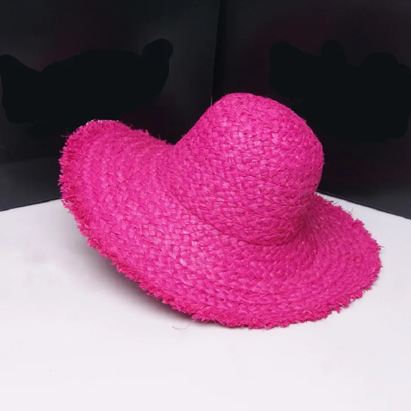 Шляпа от солнца из натуральной рафии женская складная пляжная Соломенная Панама