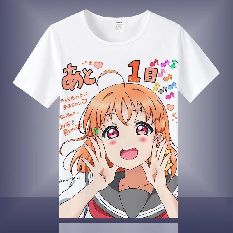 Унисекс аниме Cos LoveLive! Повседневная хлопковая Футболка с принтом Кодори минами